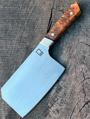 6" Cleaver AEB-L Stainless with nickel silver bolsters and pins with Buckeye Burl