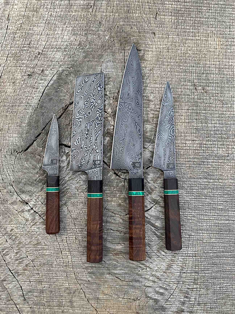 Set of two Damascus Steak Knives – Monolith Knives